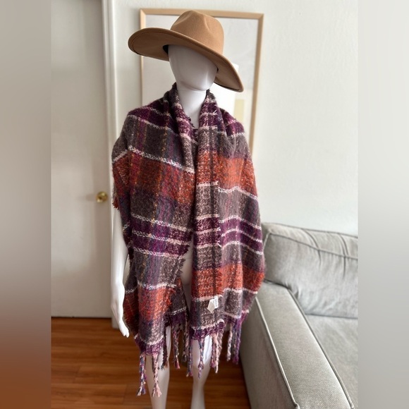 Natura Multi Color Oblong Plaid Winter Fashion Scarf Wrap Pashmina - Picture 3 of 9